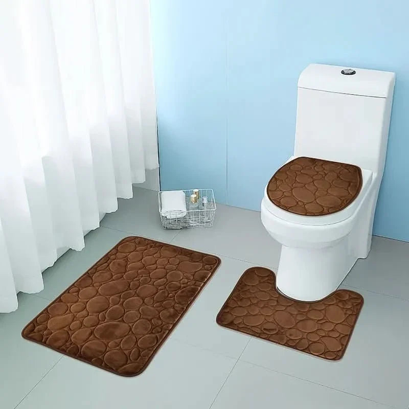 Badezimmer-Matten-Set aus Mikrofaser – rutschfest und saugfähig