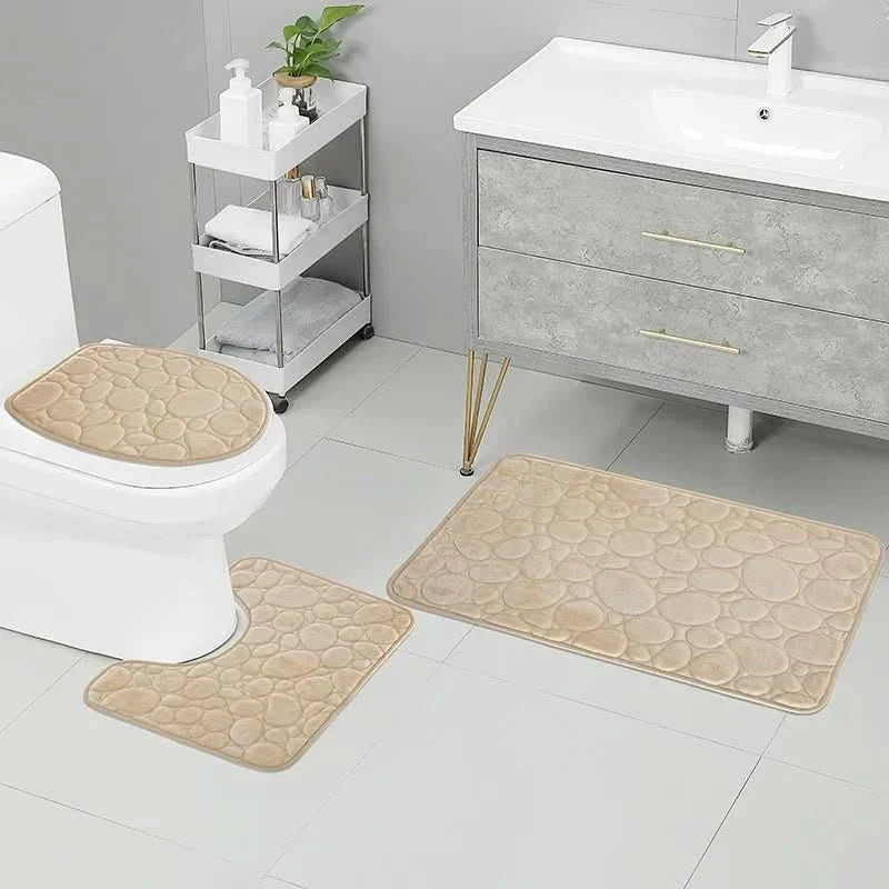 Badezimmer-Matten-Set aus Mikrofaser – rutschfest und saugfähig