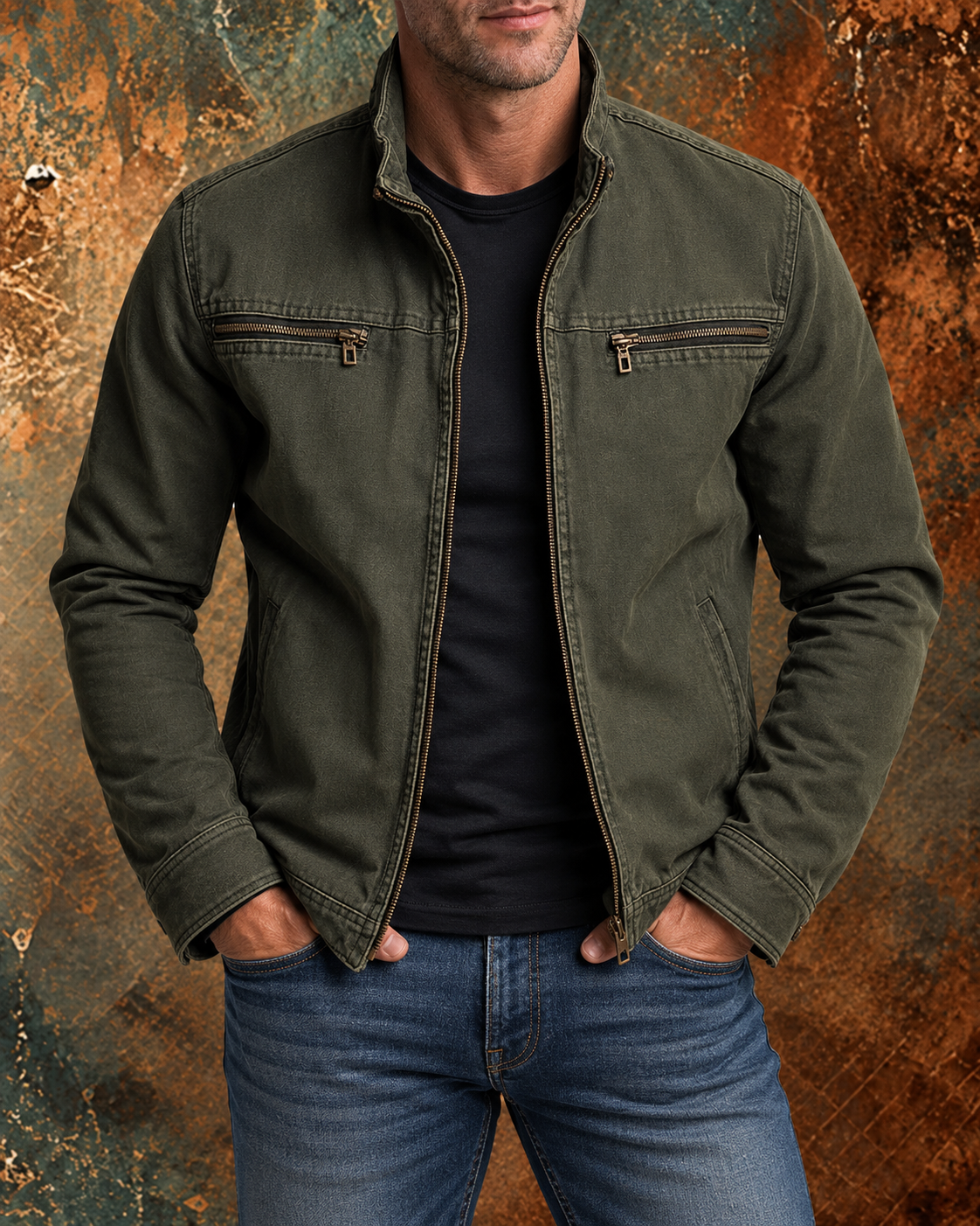 Leanar – Elegante Jeansjacke mit Reißverschluss