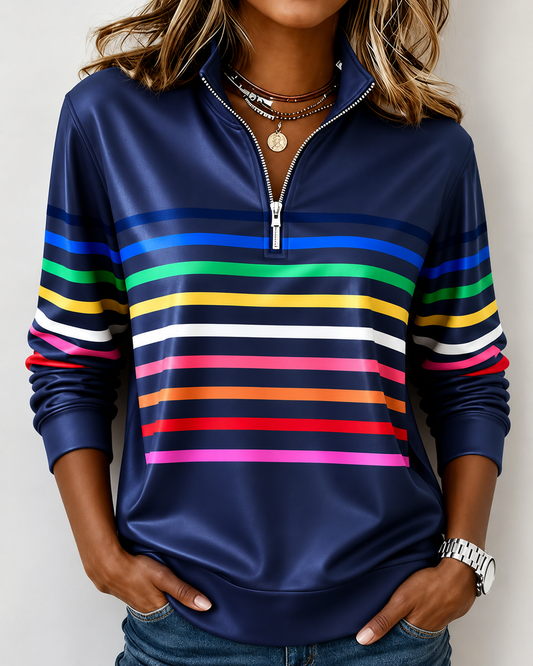 Uschi – Eleganter Pullover Mit Viertelreißverschluss