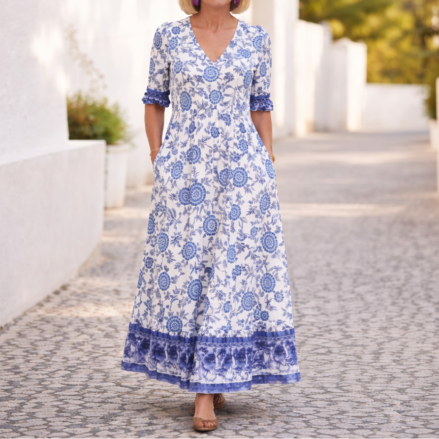 Elly - Elegantes Blumenkleid mit einem lässigen Flair