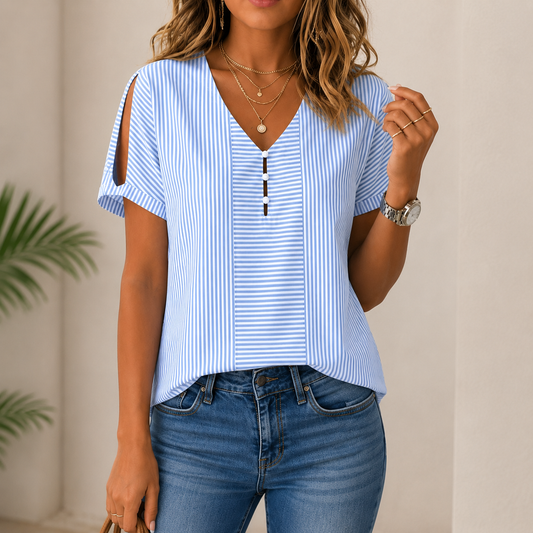 Shirri – Lässige Gestreifte Bluse