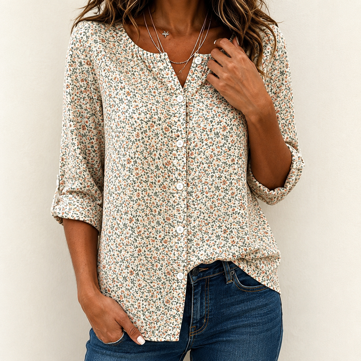 Sumali – Hemd mit Vintage Blumenmuster