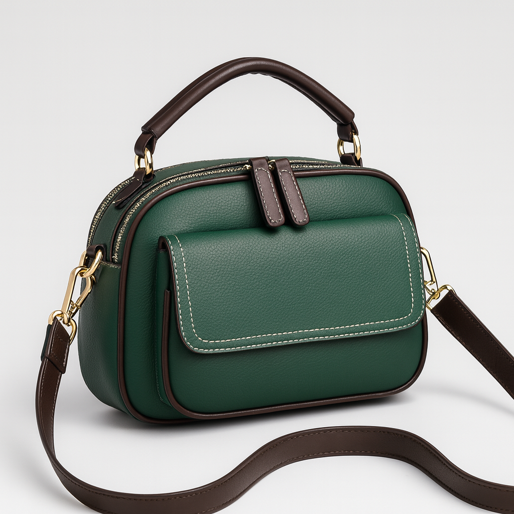 Chloe | Elegante Crossbody Bag mit zwei Lagen und breitem Tragegurt