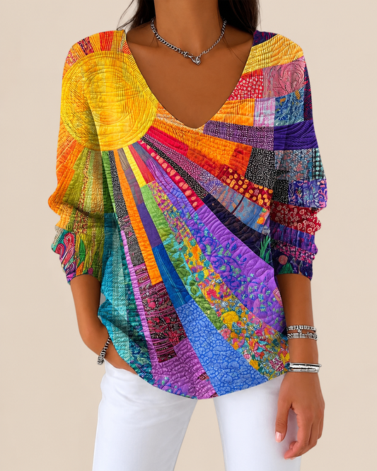 Nelia | Künstlerisches Patchwork Shirt