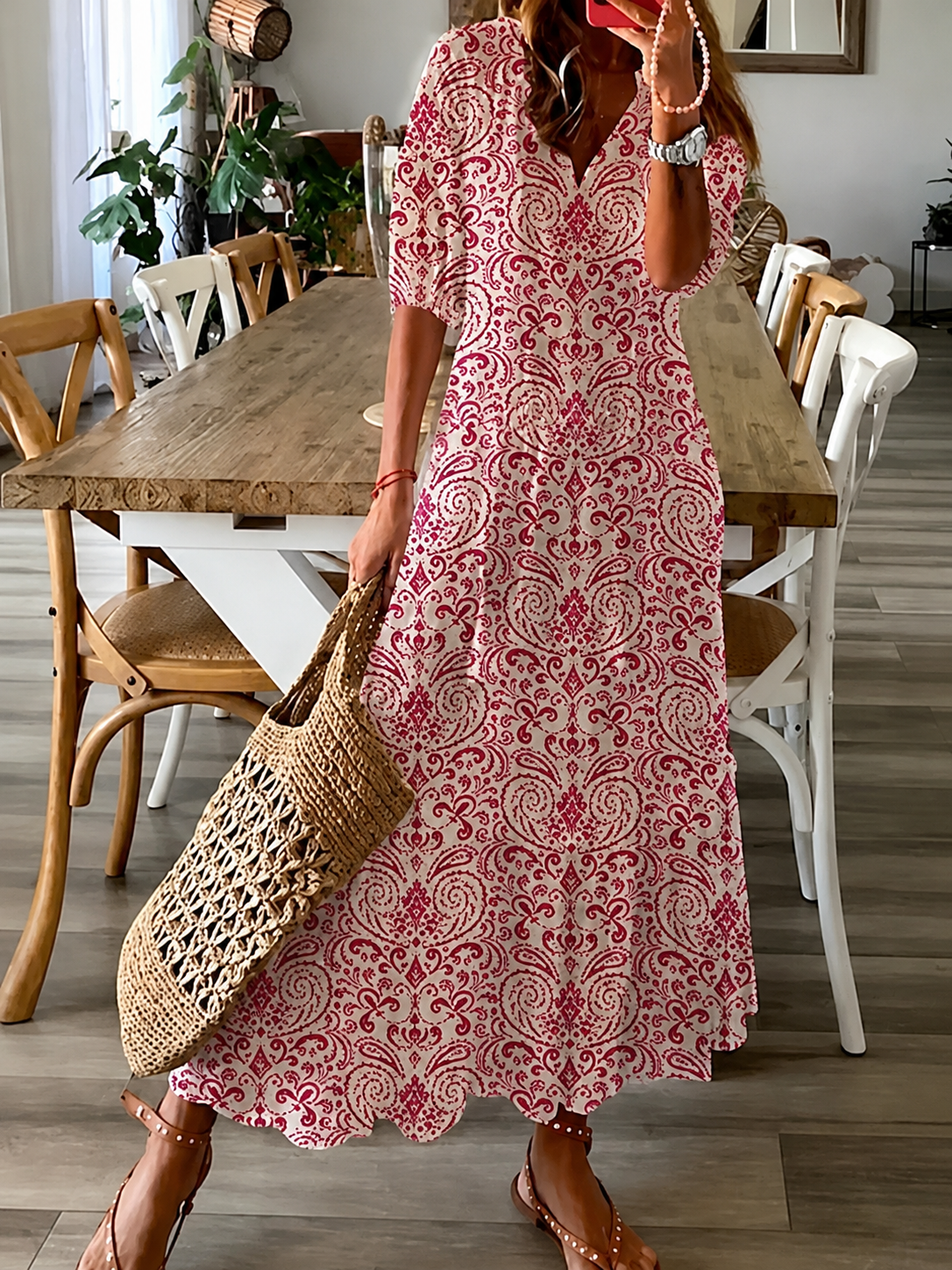 Lamia – Stilvolles Boho Bauchbedeckendes Maxikleid