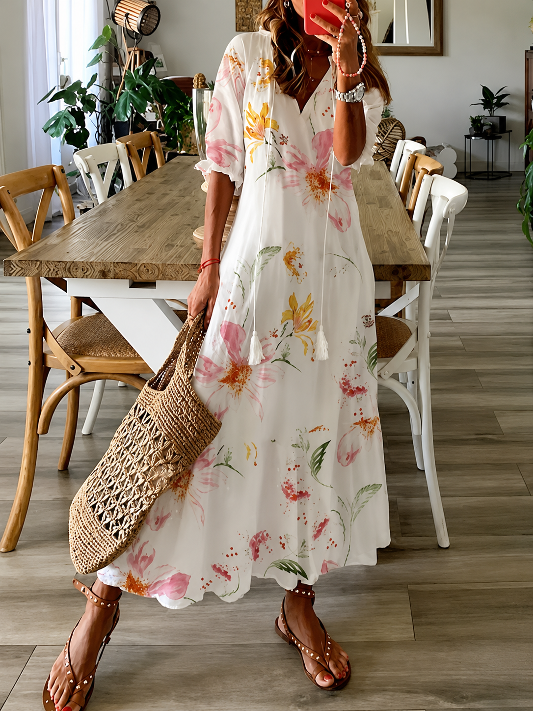 Lamia – Stilvolles Boho Bauchbedeckendes Maxikleid