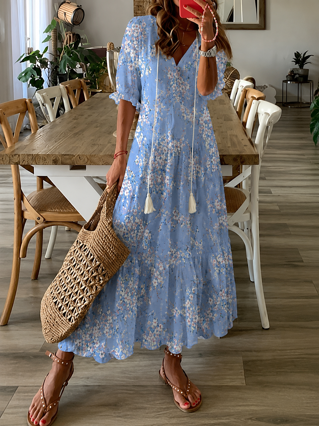 Lamia – Stilvolles Boho Bauchbedeckendes Maxikleid