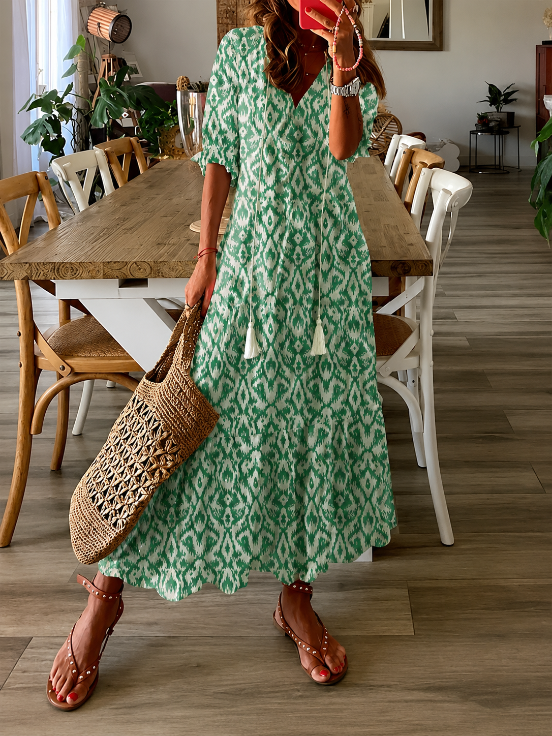 Lamia – Stilvolles Boho Bauchbedeckendes Maxikleid
