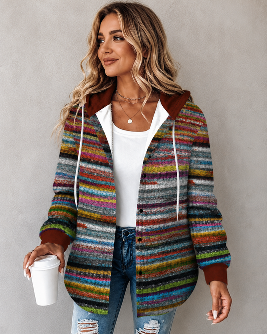 Amélie | Damen Weste mit Kapuze und Print
