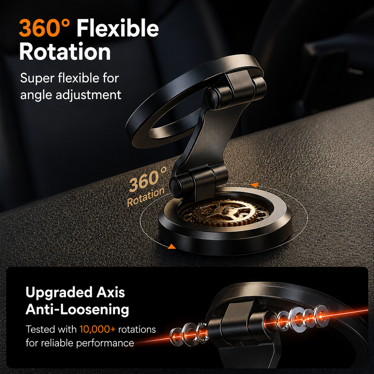 Handyhalterung Auto  Magnetisch | 360° Drehbar & Klappbar | Starker Magnethalt | DriveHold