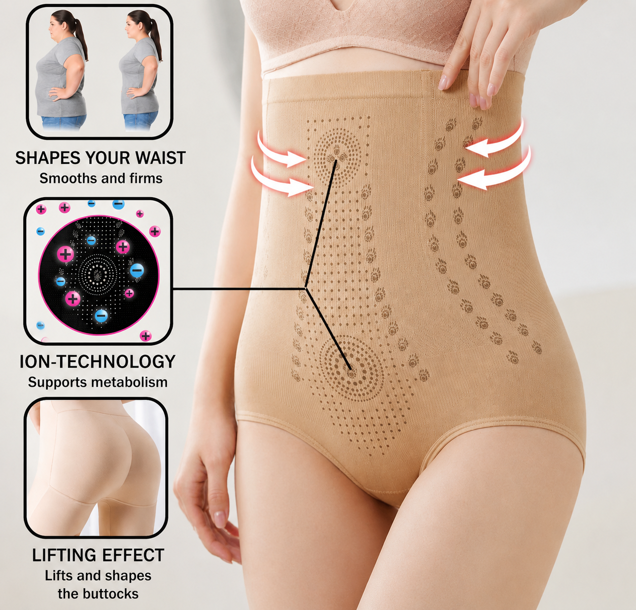 Schnell Bauchfett verlieren | High-Waist Shapewear | Straffung und Unterstützendem Lifting-Effekt | Shapevia