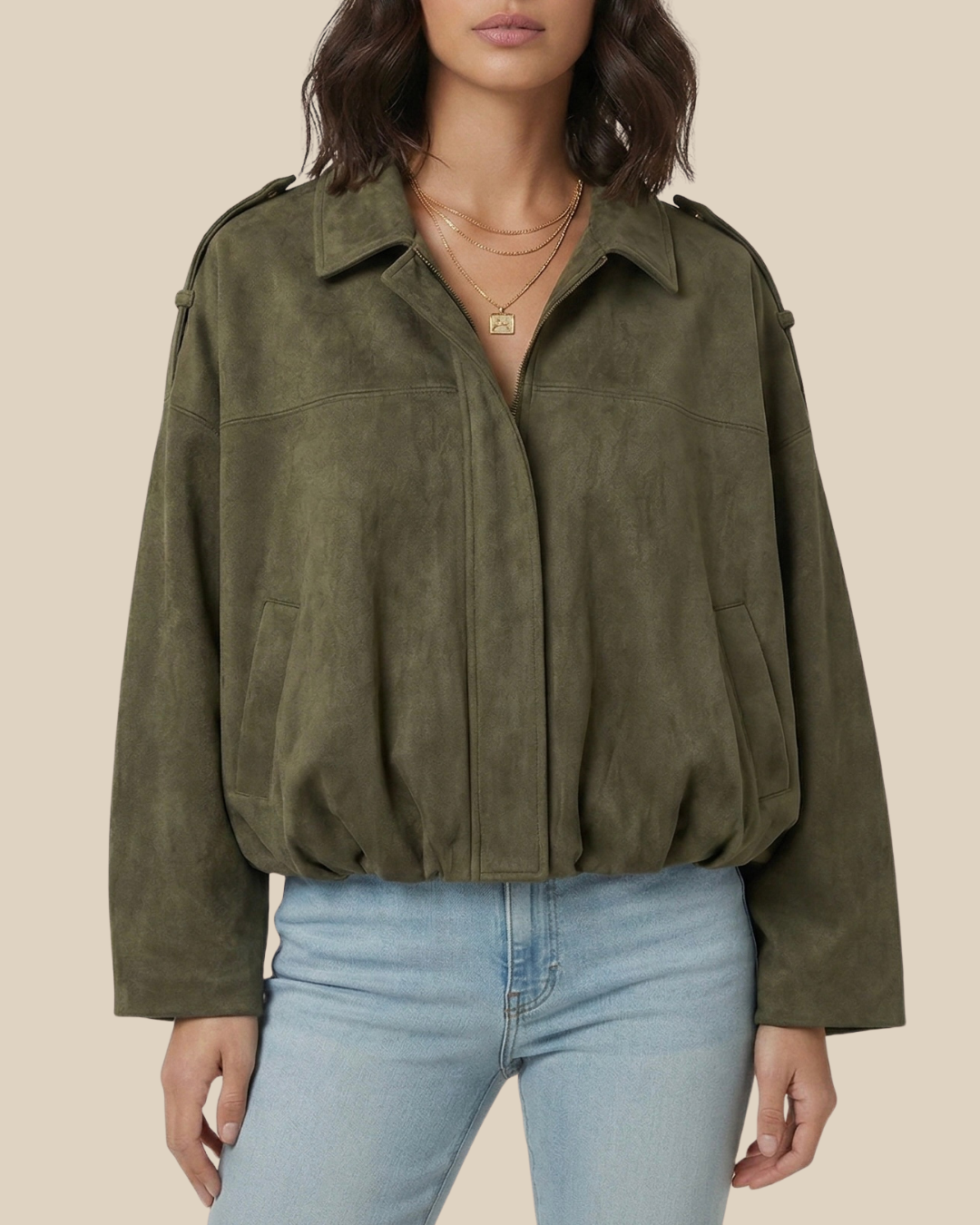 Jade | Bomberjacke mit Wildleder-Haptik