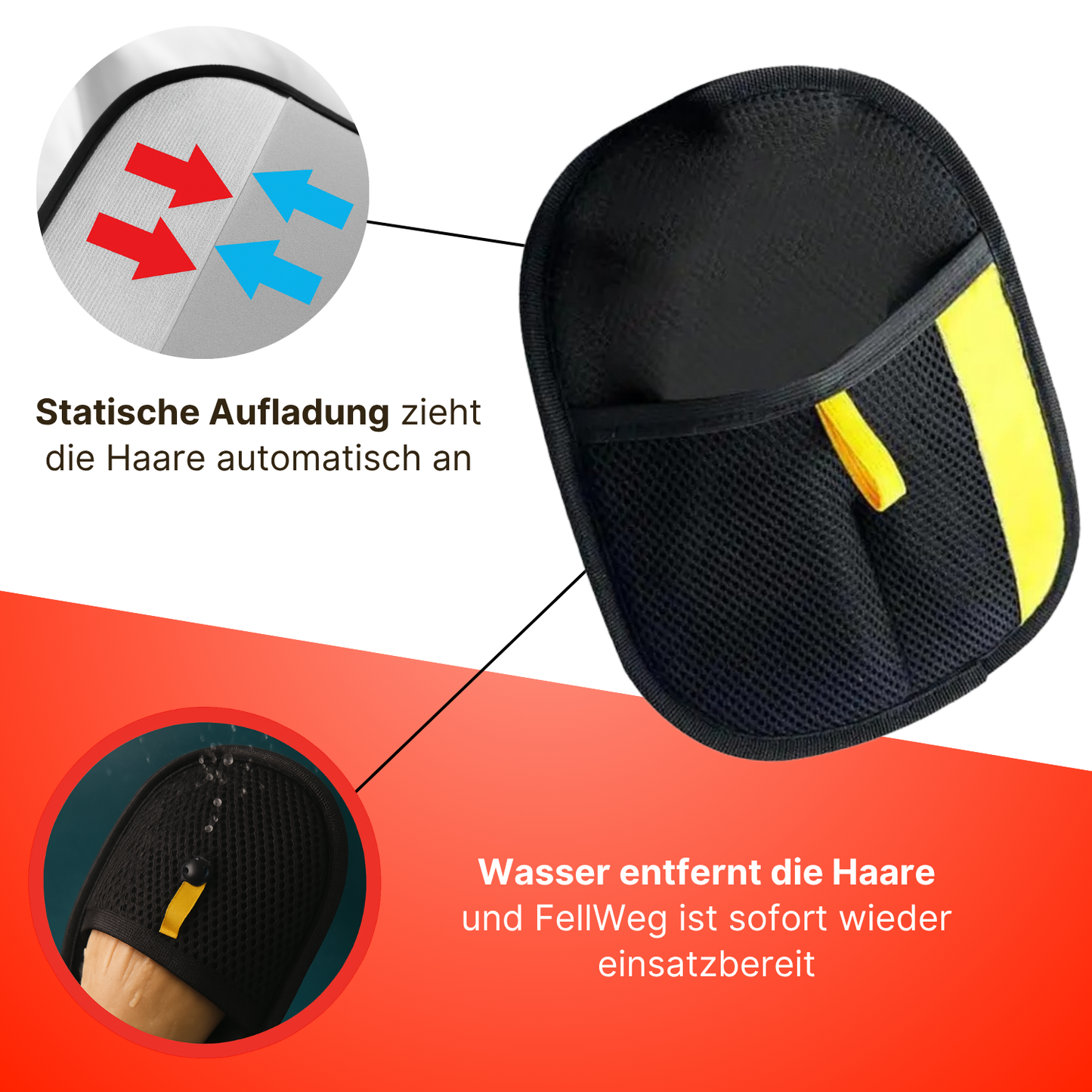 Handschuh zur Entfernung von Tierhaaren — Wiederverwendbares Pflegetool mit atmungsaktivem Sitz