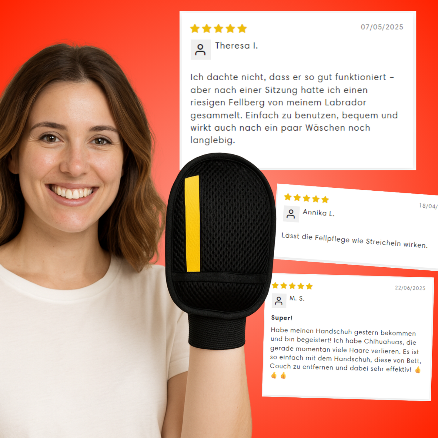 Handschuh zur Entfernung von Tierhaaren — Wiederverwendbares Pflegetool mit atmungsaktivem Sitz