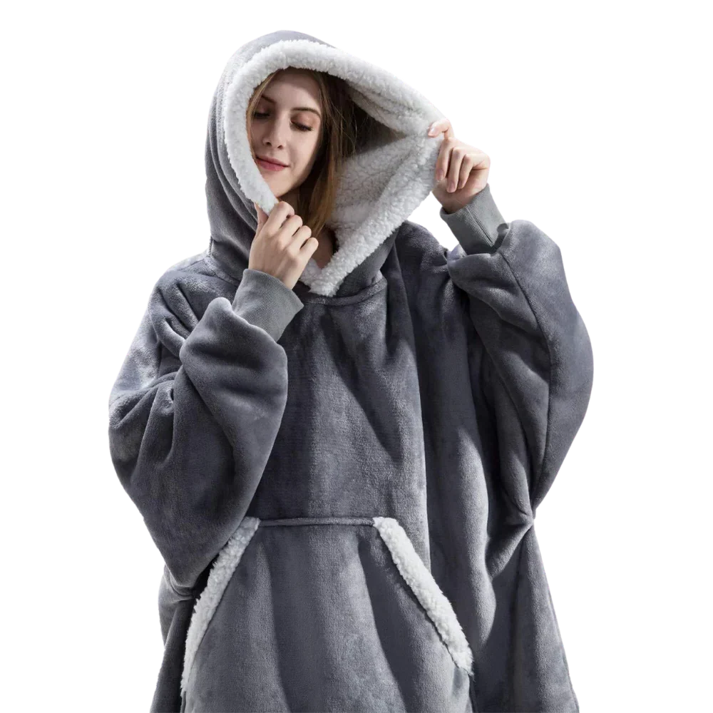 Hoodie mit Sherpa und Flanell – Einheitsgröße für Damen und Herren