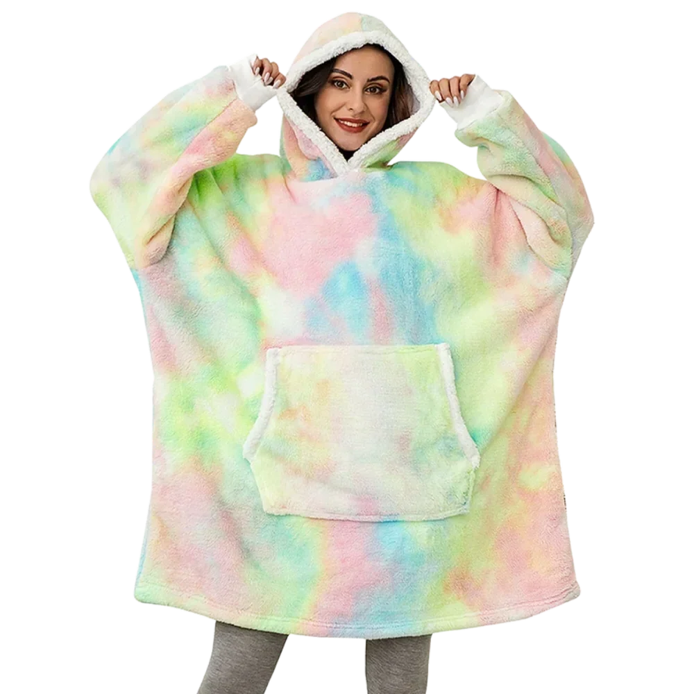 Hoodie mit Sherpa und Flanell – Einheitsgröße für Damen und Herren