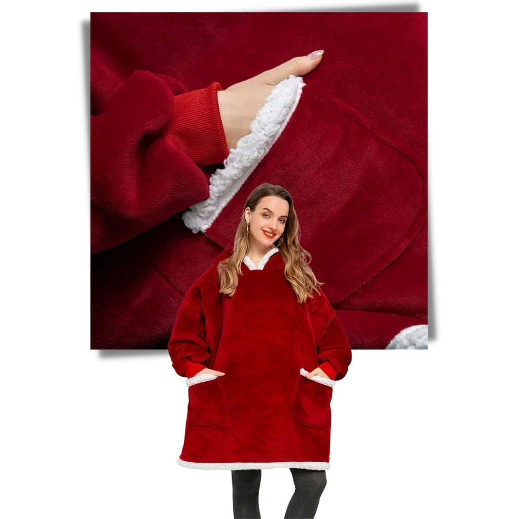 Hoodie mit Sherpa und Flanell – Einheitsgröße für Damen und Herren
