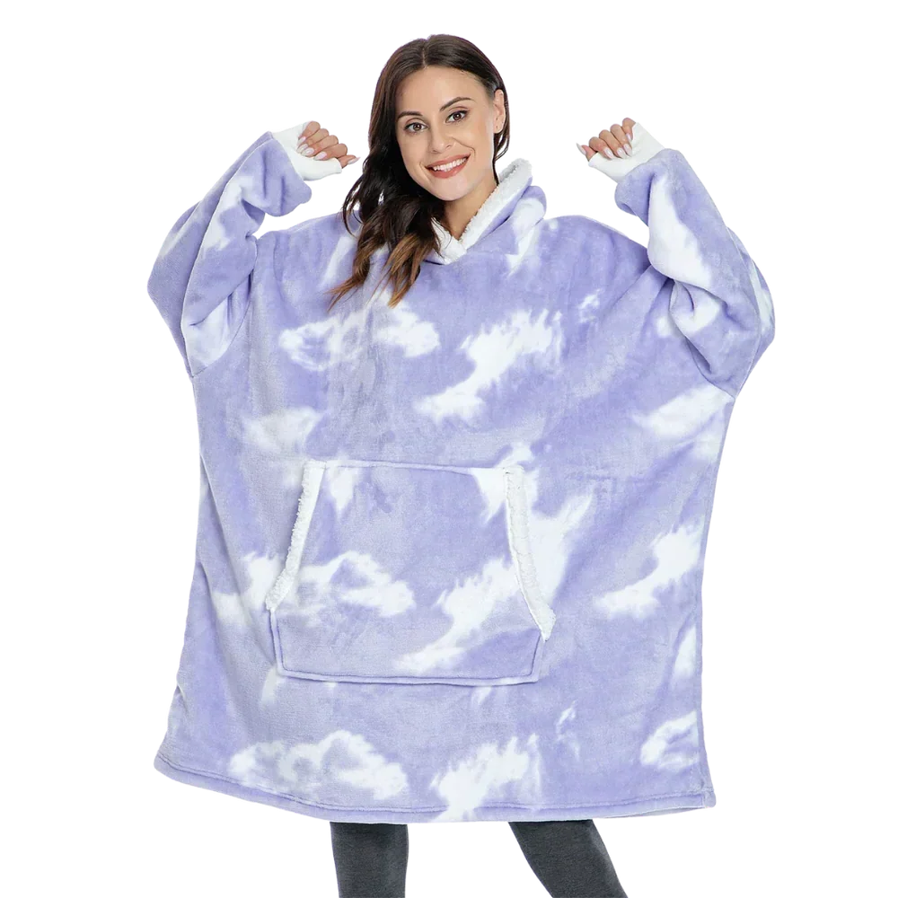Hoodie mit Sherpa und Flanell – Einheitsgröße für Damen und Herren