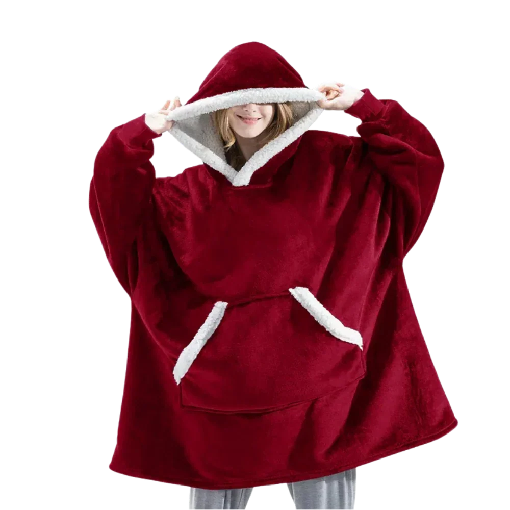 Hoodie mit Sherpa und Flanell – Einheitsgröße für Damen und Herren