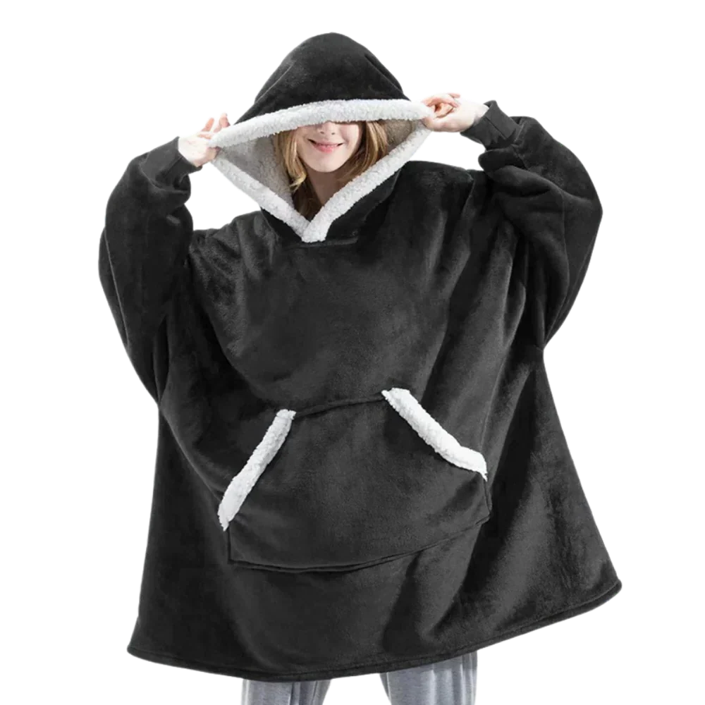 Hoodie mit Sherpa und Flanell – Einheitsgröße für Damen und Herren