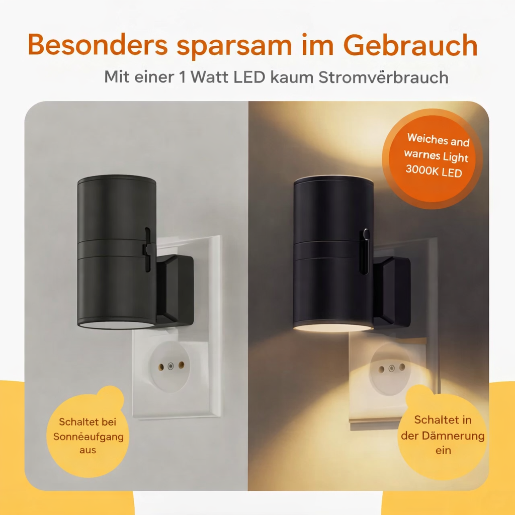 1+1 Gratis | Dimmbare Nachtlampe | Automatische Sensorbeleuchtung | Energiesparendes LED Nachtlicht | LumenGuard