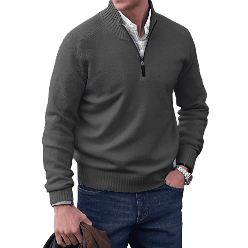 Tim | Hochkragen-Pullover mit Reißverschluss