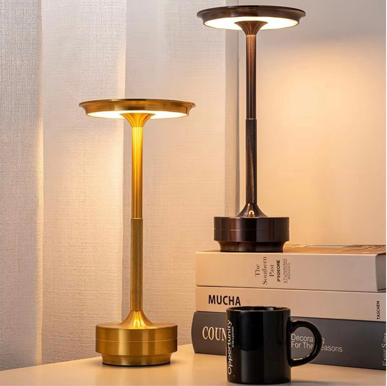 Kabellose LED-Tischlampe mit Touch-Dimmer aus Aluminium IP44