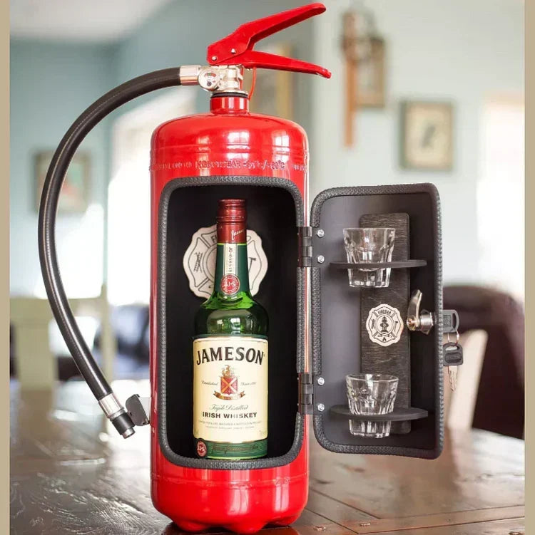 Feuerlöscher Minibar | Abschließbare Deko-Bar | Hingucker für Die Hausbar | FireBar
