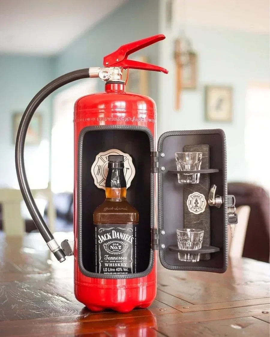 Feuerlöscher Minibar | Abschließbare Deko-Bar | Hingucker für Die Hausbar | FireBar