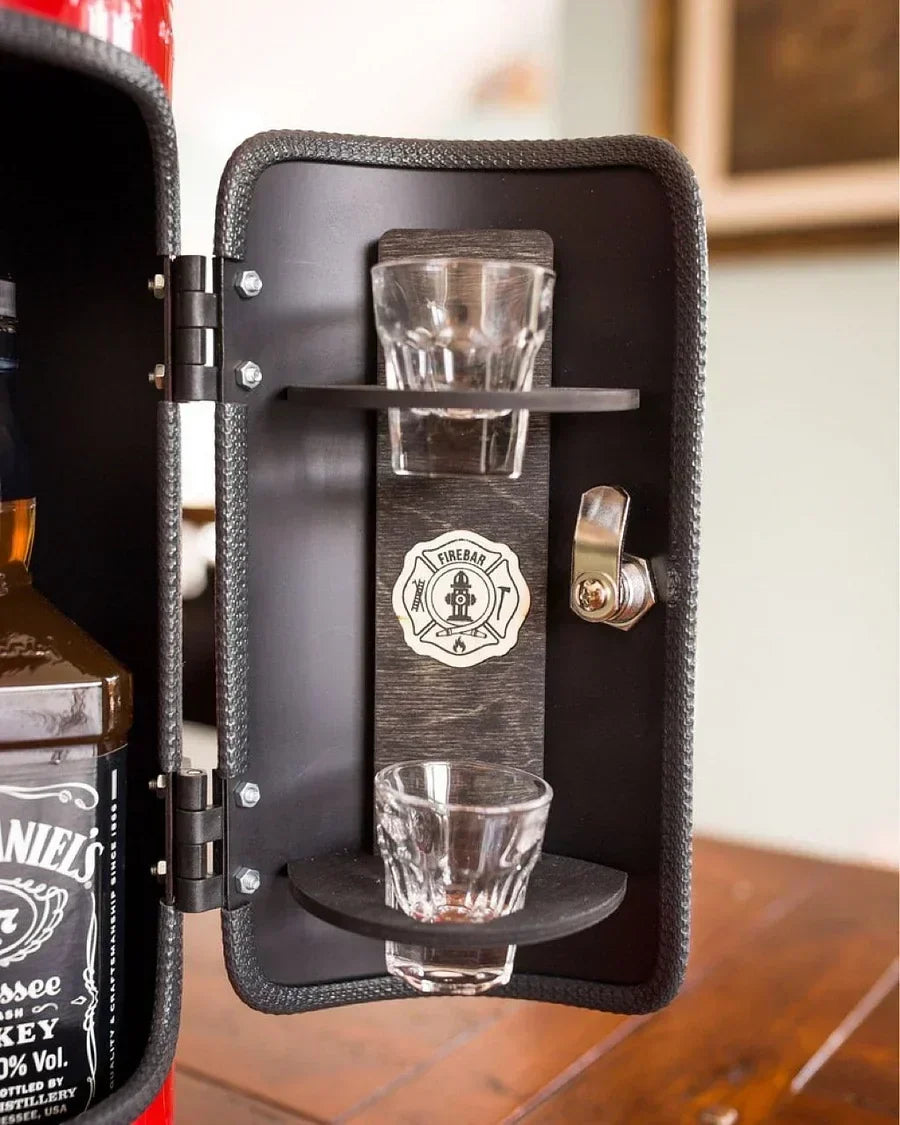 Feuerlöscher Minibar | Abschließbare Deko-Bar | Hingucker für Die Hausbar | FireBar