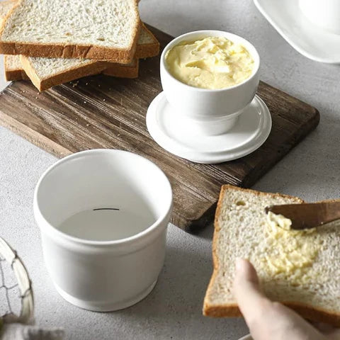 Frischhaltedose aus Keramik für Butter | Schwarz, Hellblau oder Weiß | Spülmaschinenfest | ButterFresh