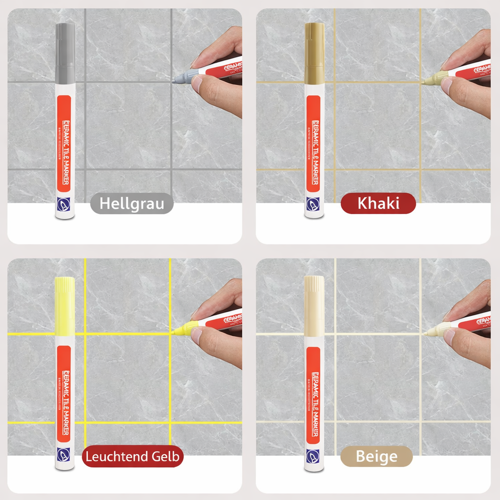 Fugenstift Keramikfliesen | Anti-Schimmel | Wasserfest | GroutGlow