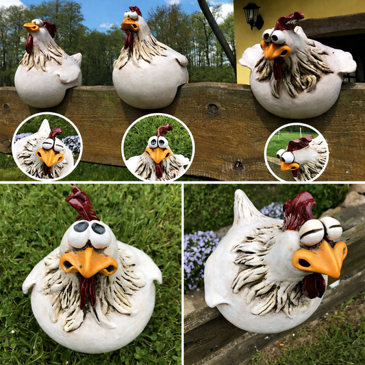 Garten Dekoration Huhn | Humorvoller Blickfang | Wetterfestes Design | HappyChicken