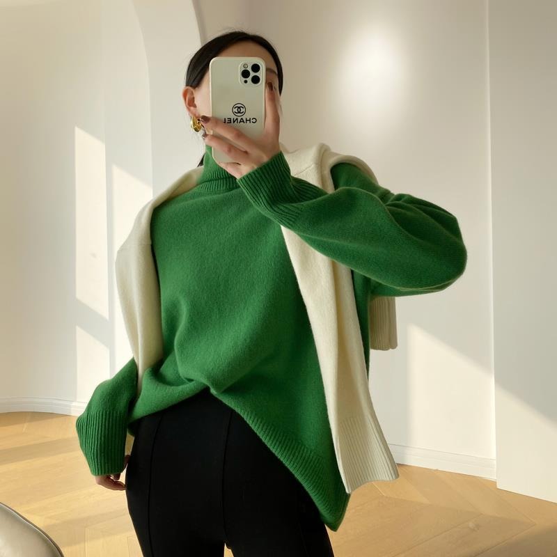 Damen Langarm-Turtleneck-Pullover