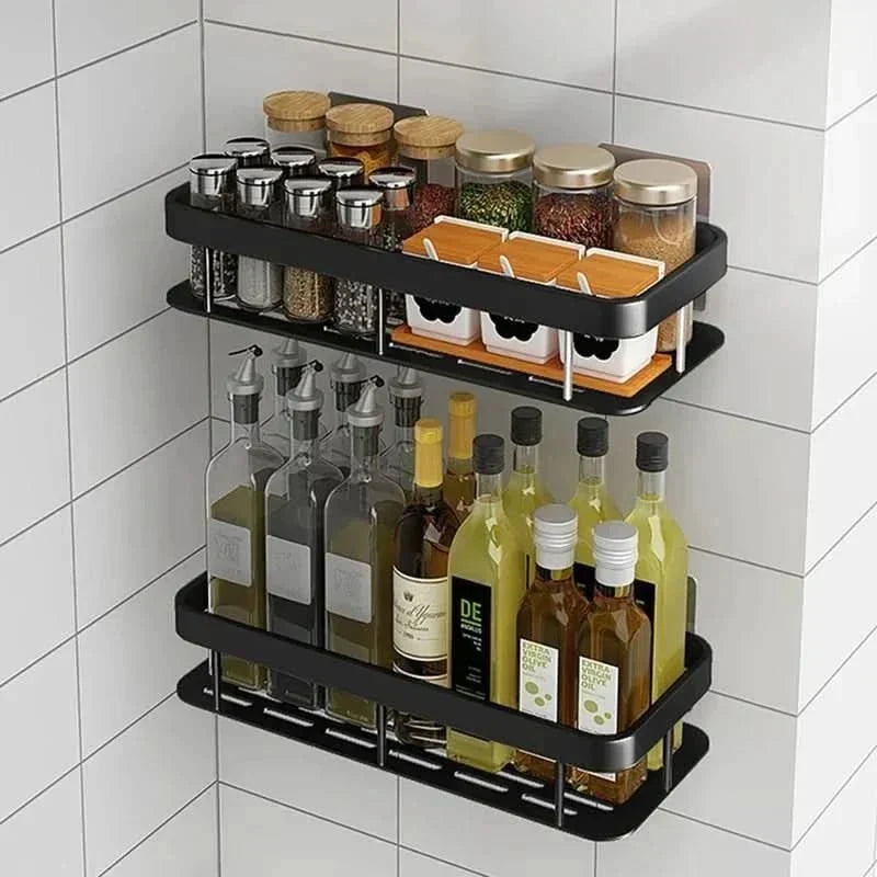 Badezimmerregal ohne Bohren Edelstahl & ABS | Klebemontage ohne Werkzeug | Platzsparend, bis 5 kg Tragkraft für jedes Bad