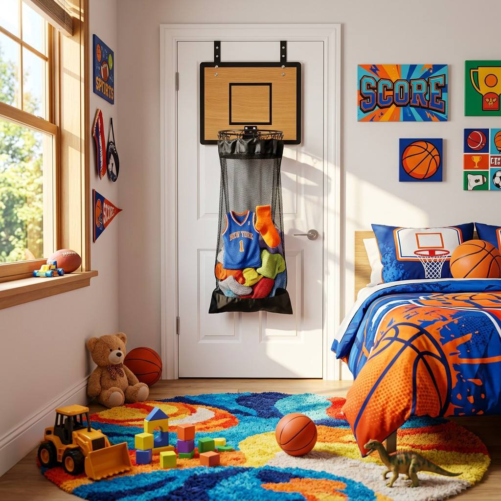 Aufbewahrungsorganisator hängend | Basketball-Design | Für Wäsche & Spielzeug | DunkAway