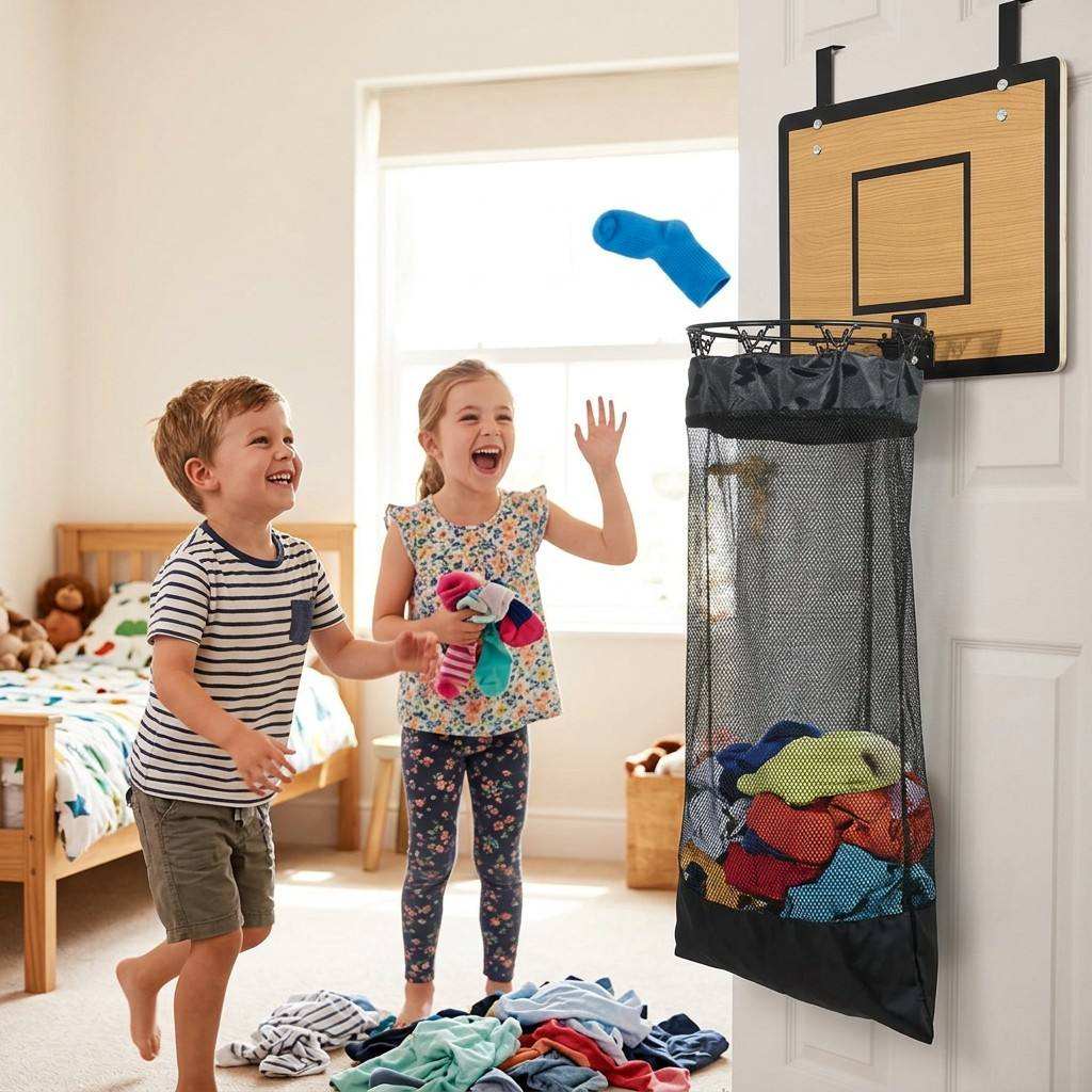Aufbewahrungsorganisator hängend | Basketball-Design | Für Wäsche & Spielzeug | DunkAway