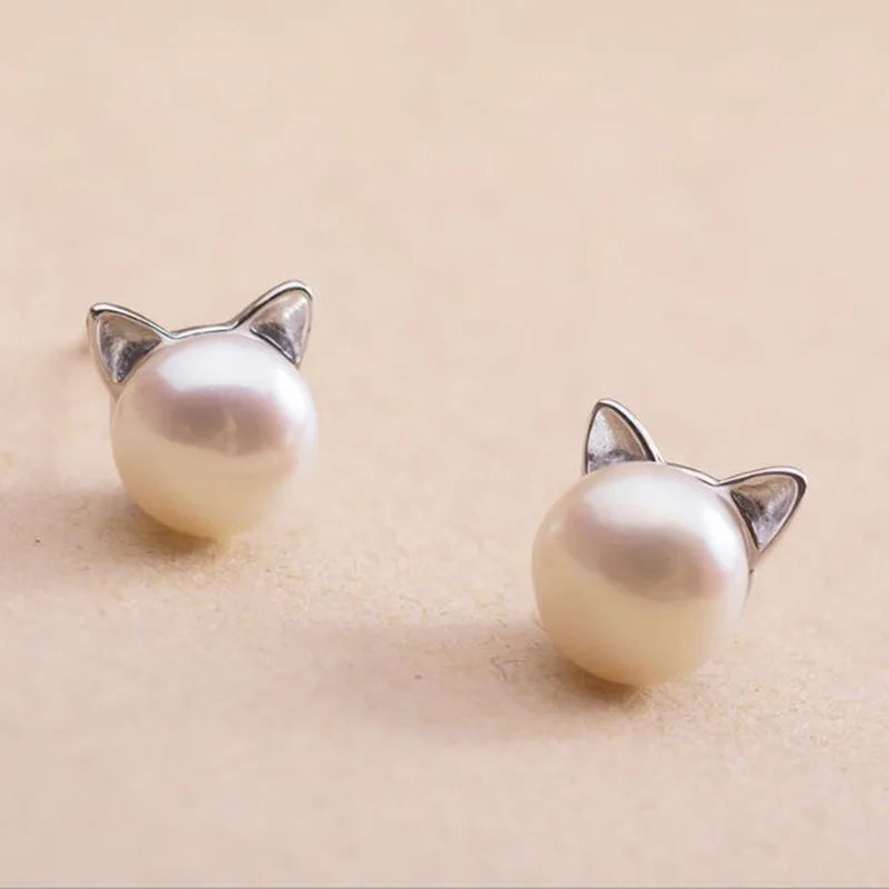 Wunderschönes Perlen-Katzen-Halsketten-Set mit Bonus-Ohrringen + Ring