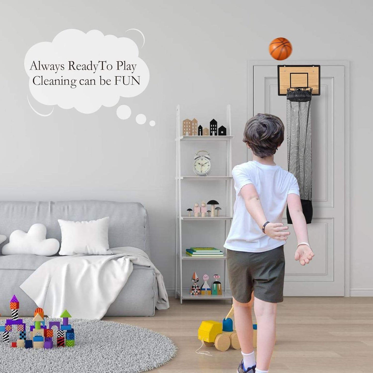 Aufbewahrungsorganisator hängend | Basketball-Design | Für Wäsche & Spielzeug | DunkAway