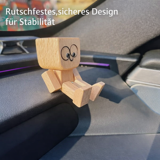 1+1 Gratis | Holz Deko Figur | Bewegliche Wippfunktion | Wechselbare Gesichter