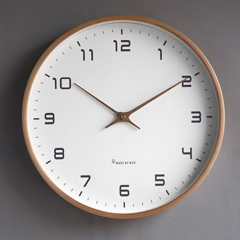 Holzwanduhr | Geräuschloses Uhrwerk | Massivholzrahmen | NordicTime