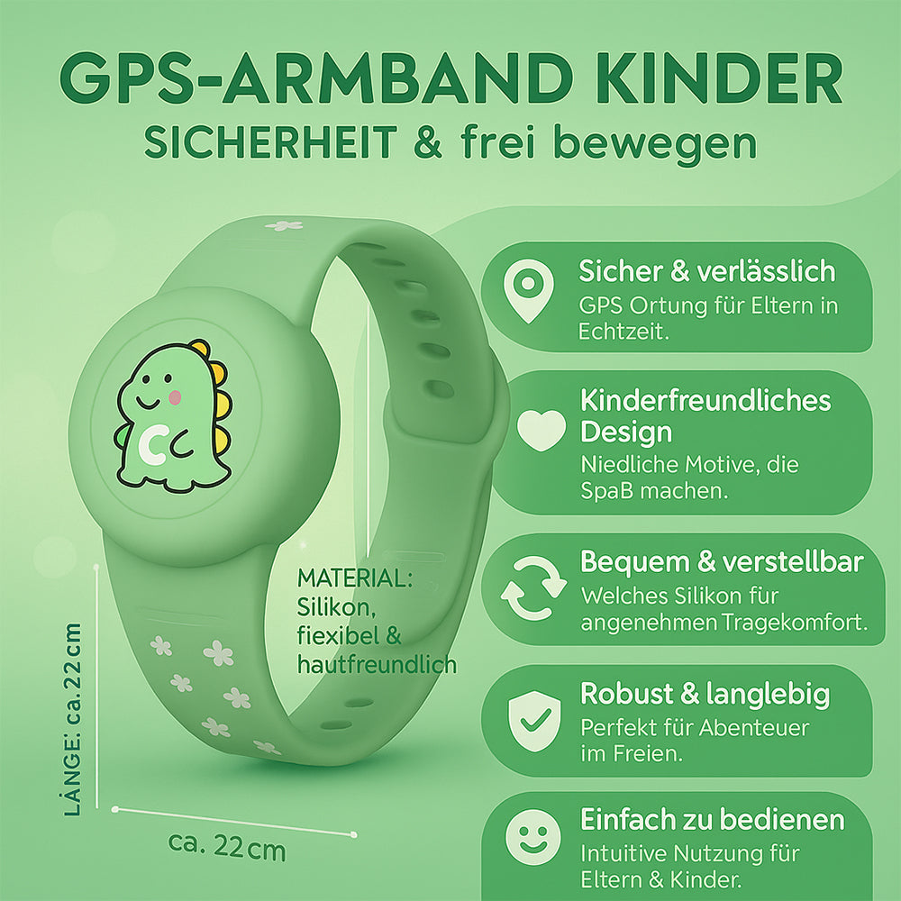 Kinder GPS Armband | Standortüberprüfungen für Ihre Sicherheit | Verstellbares Silikonarmband | KidLoca