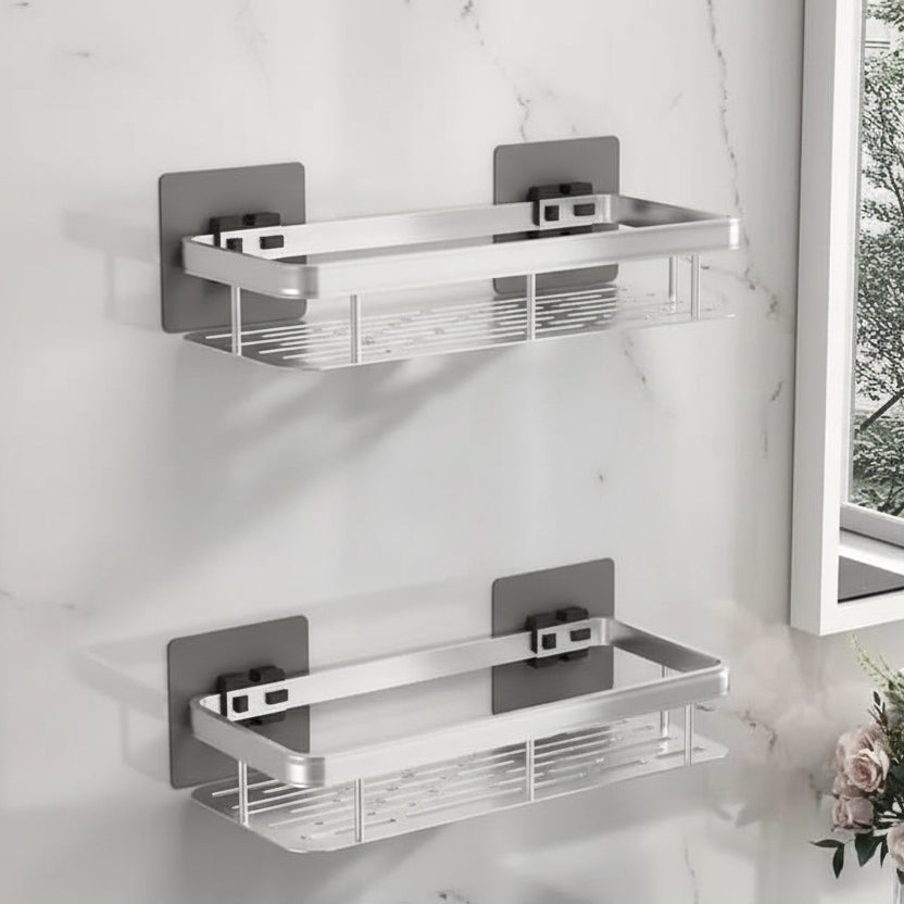 Kleberegal Bad | Bohrfrei  & Edelstahl | Selbstklebend | Mountra