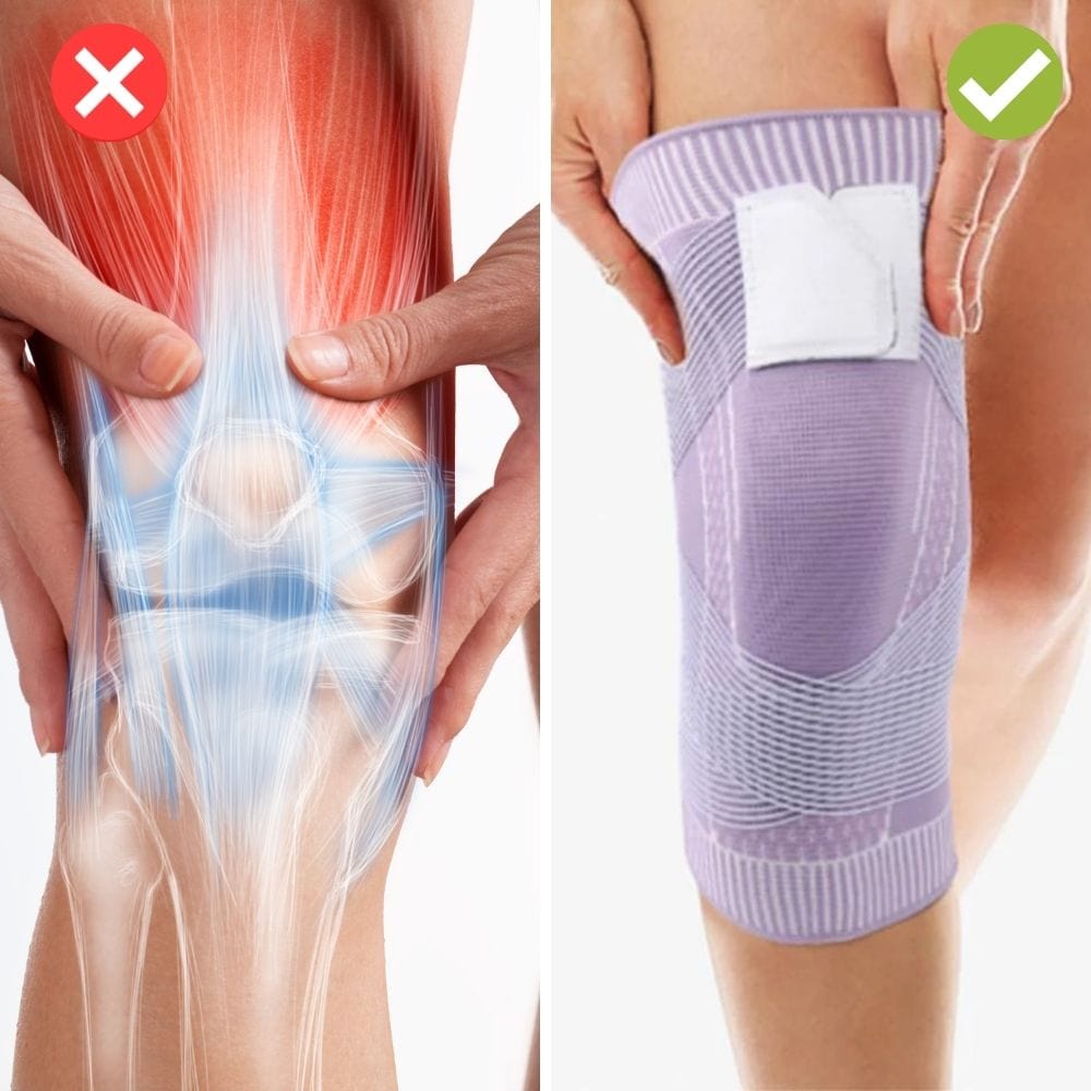 Knieschmerzen | Sofortige Unterstützung | Kompressionsbandage mit Stabilisierung | KneeRelief
