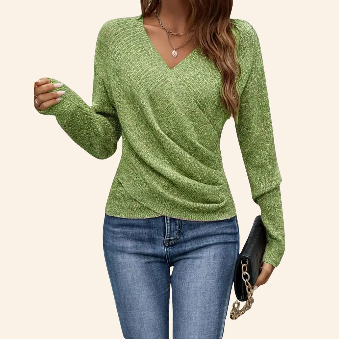 Harper | Weicher Wickelstrick-Pullover
