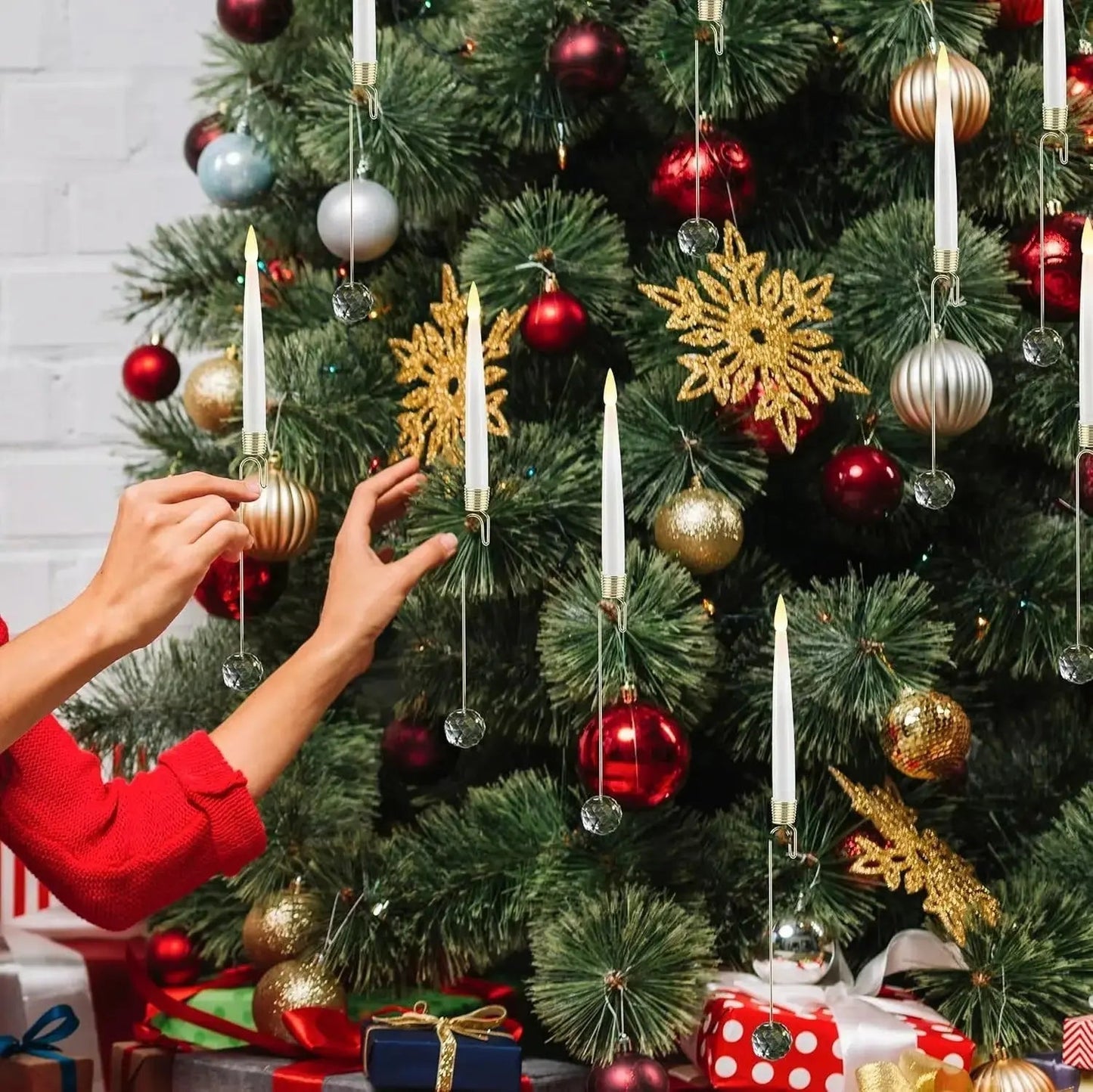 LED-Christbaumkerzen mit Kristallkugel – Sicherer Kerzenschein mit Fernbedienung