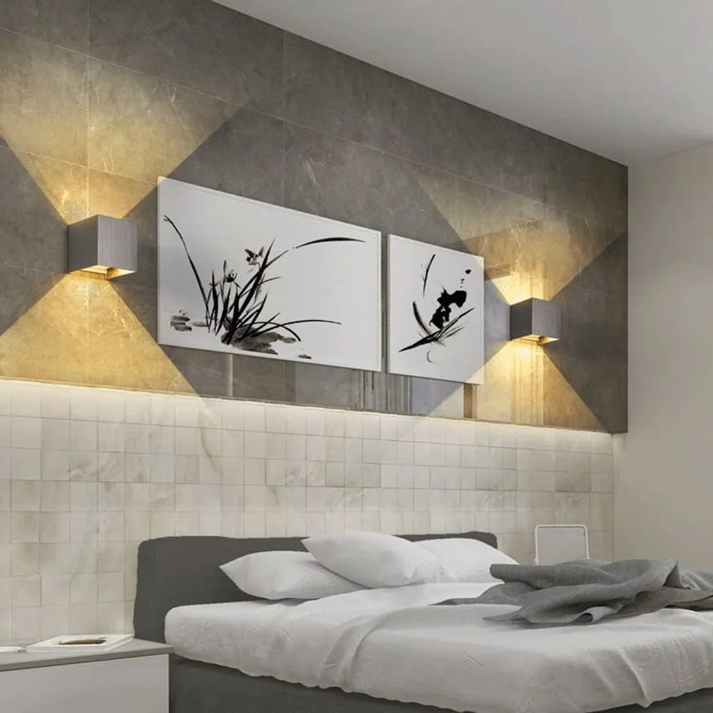 LED-Wandleuchte | Würfeldesign | Licht Nach Oben & Unten für Wandeffekt | CubeGlow