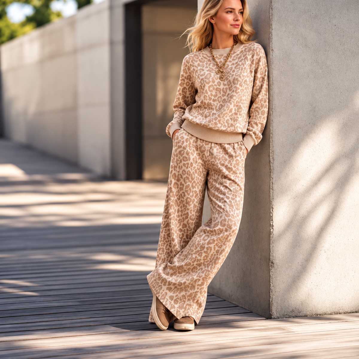 Hiniza – Zweiteiliges Set mit Leopardenmuster