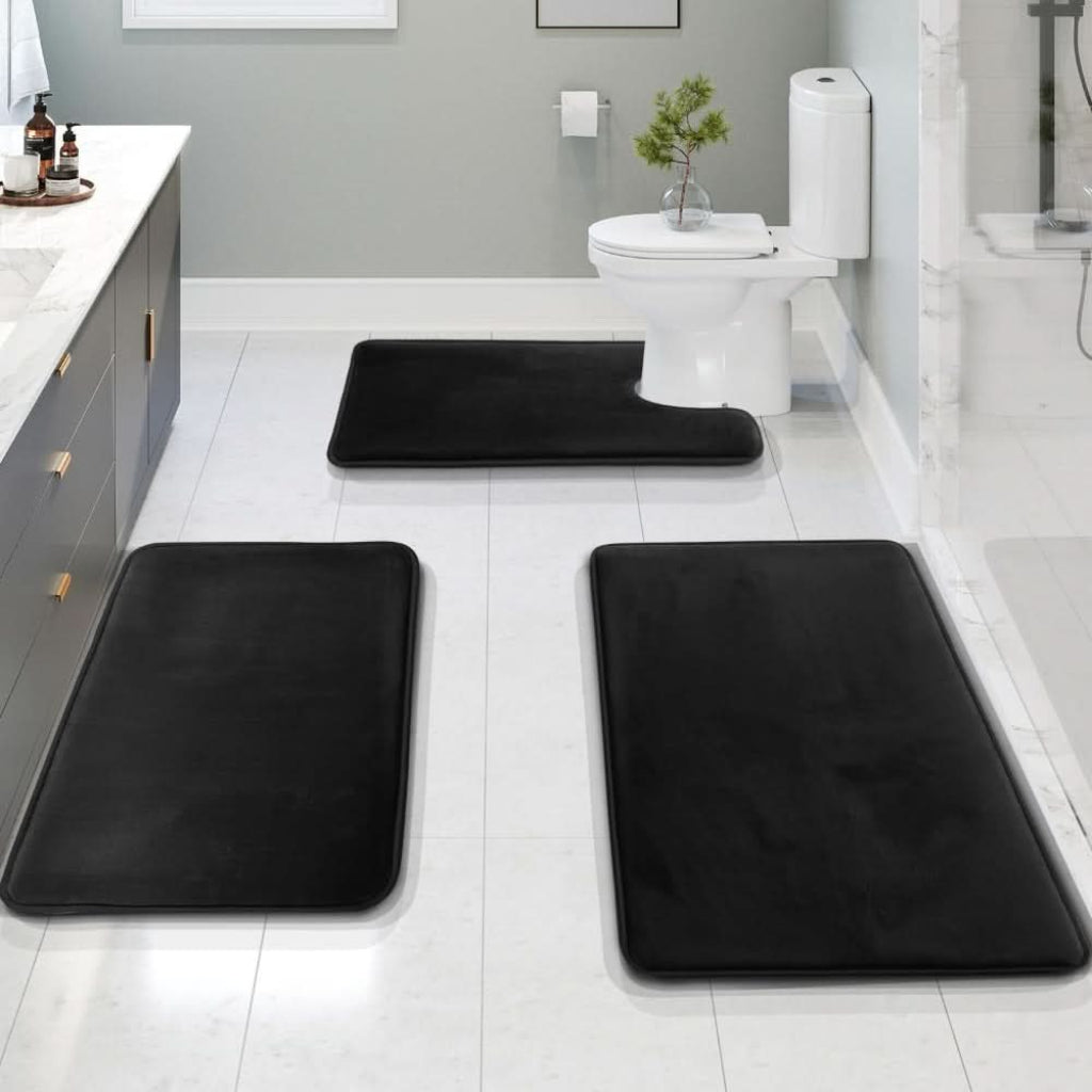 Memory Foam Badematten Set – weich, saugstark und rutschfest